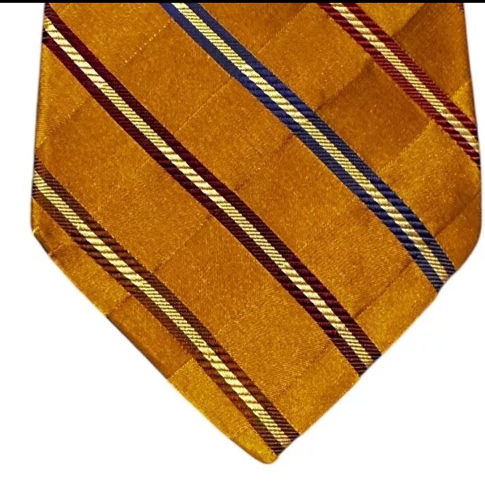 Jos. A Bank Signature Collection Silk Tie Gold Multicolor Striped Necktie